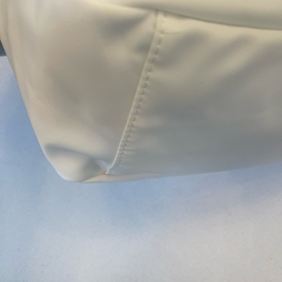 STONEY CLOVER LANE LARGE WHITE POUCH W GINGHAM HEART! Clean - Picture 4 of 10